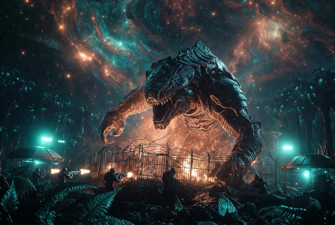 Dreadmaw breaching the perimeter