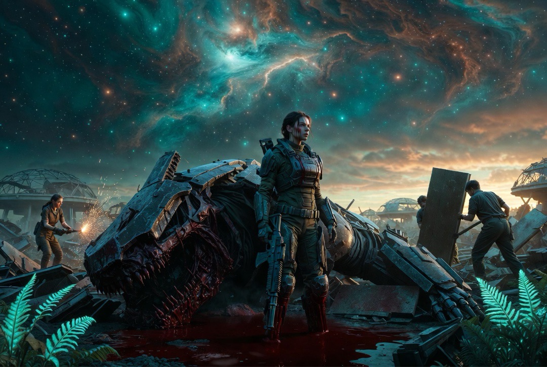 Hale standing over the carcass