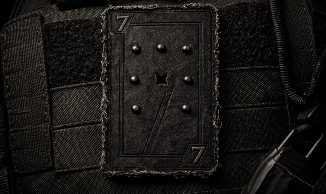 Seven of Spades — Black patch on MOLLE