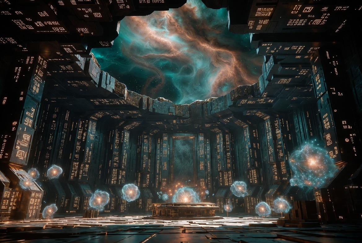 Alien ruins with floating orbs