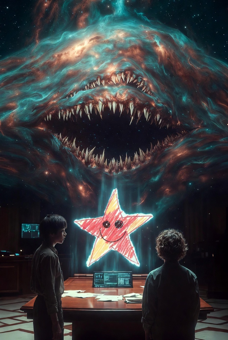 Mei's drawing with Devourer mouth above