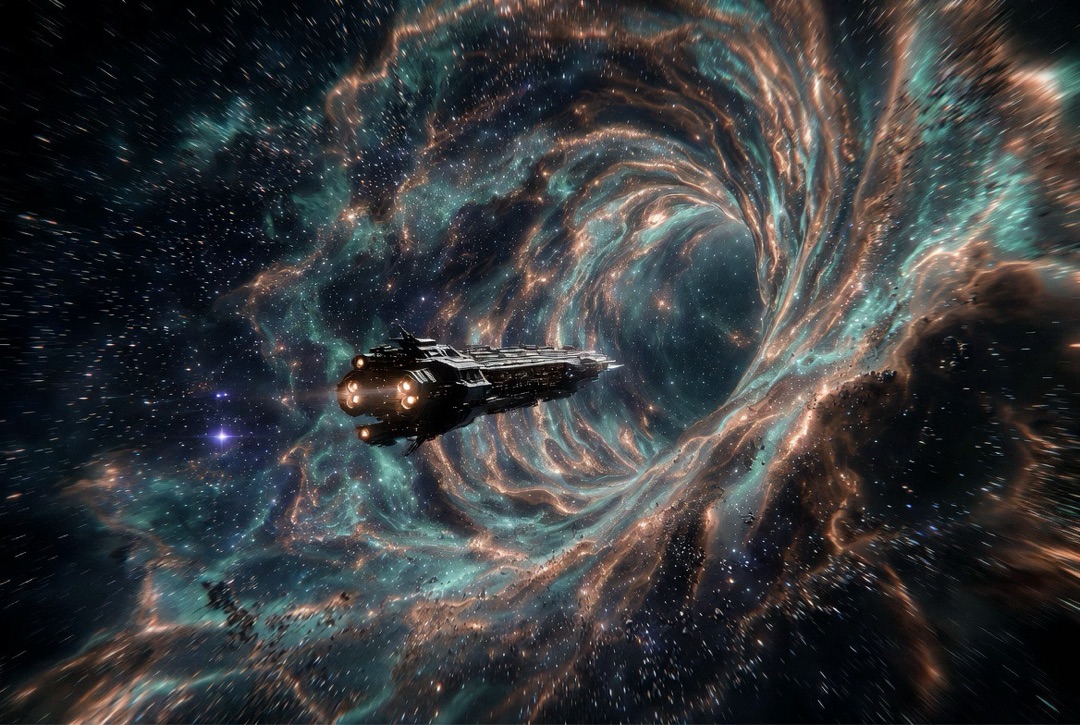 Exterior view of the wormhole spiral